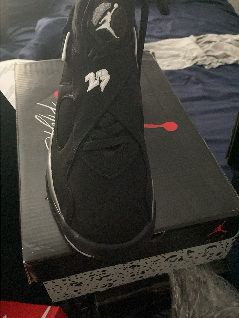 Jordan Black and White Retro 8 “Chrome “Style Sneakers